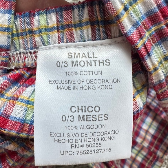 Vintage Best Buddies Plaid Shortall Romper Embroidered Fishing Summer Fall 0-3M - Picture 2 of 9